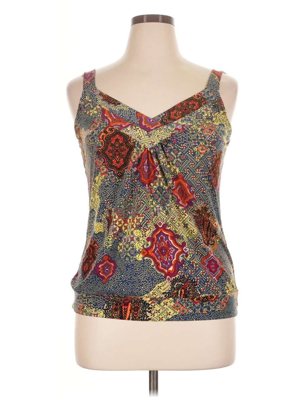 EUC Vintage Carole Little Paisley Camisole Tank Top Size XL